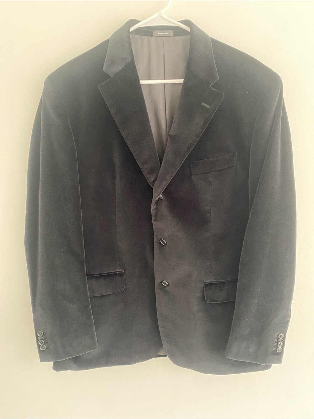 Murano Black Velvet 3 Button Blazer Size XL